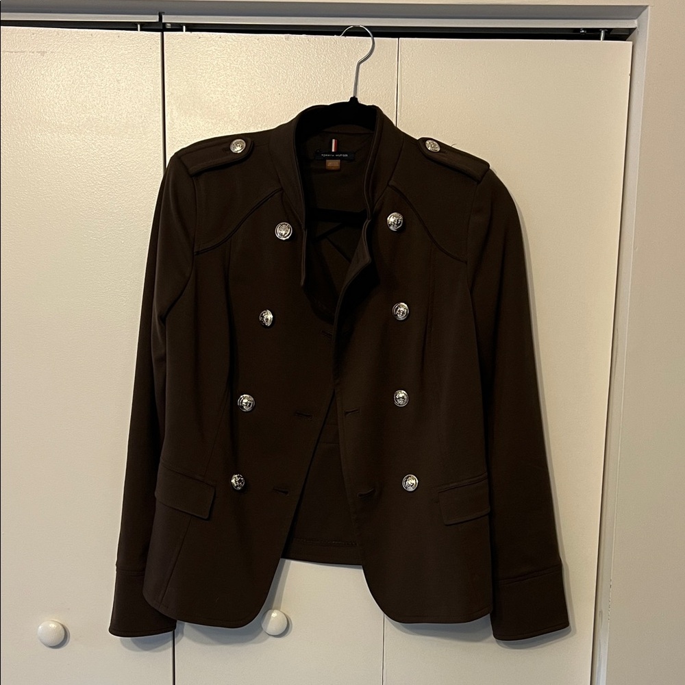 Tommy Hilfiger Women's Brown Military Style double breasted Jacket